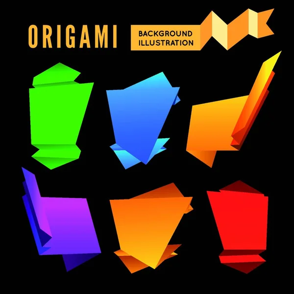 Origami Set Semplice Illustrazione Vettoriale — Vettoriale Stock