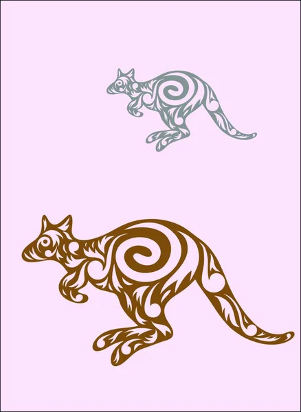 Kangaroo Ornament Decoration Icon Vector Illustration — Stock Vector