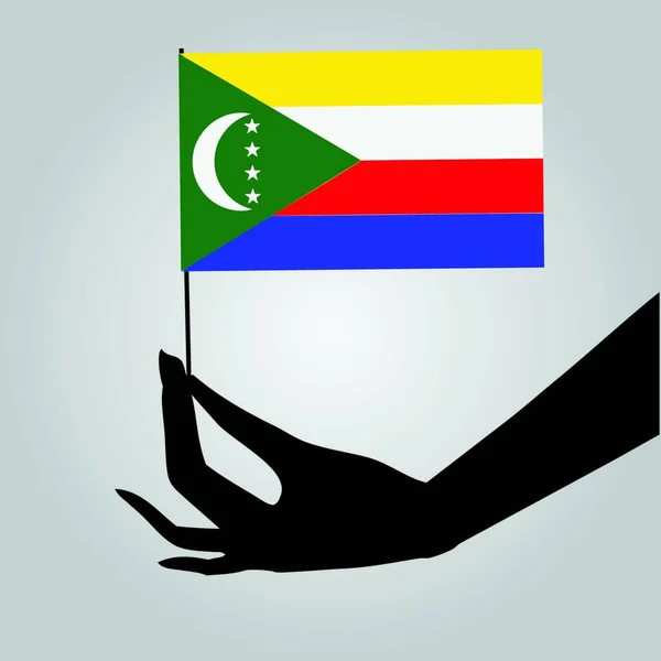 Государство Флага Коморских Островов Современная Графическая Иллюстрация — стоковый вектор