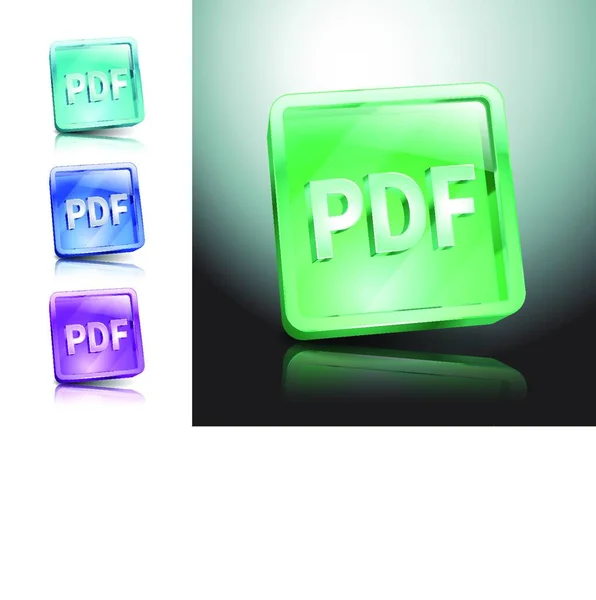 Pdf 아이콘 버튼을 인터넷 — 스톡 벡터