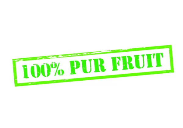 Cent Pour Cent Pur Fruit Texte Dans Style Timbre Estampillé — Image vectorielle