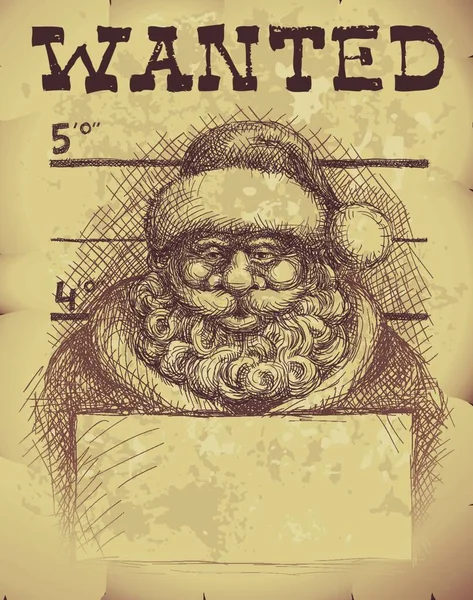 Santa Wanted Colorful Vector Illustration — Stock Vector
