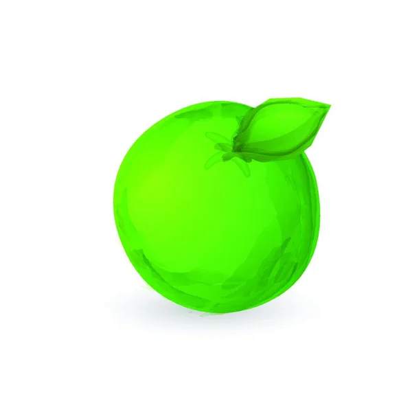Frutta Arancio Verde Disegno Semplice Illustrazione Vettoriale — Vettoriale Stock