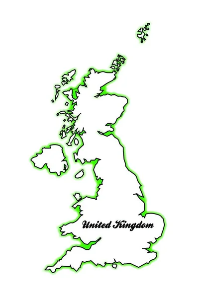 Reino Unido Mapa Vector Ilustración Diseño Simple — Vector de stock