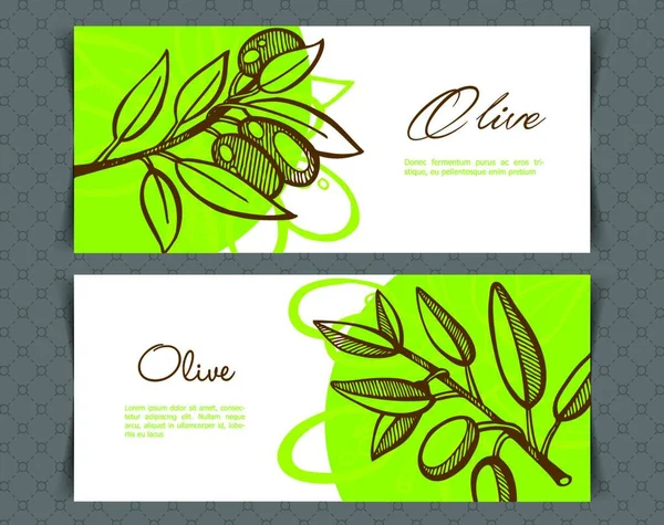 Handzeichnung Olivenschablone Vektorillustration Einfaches Design — Stockvektor