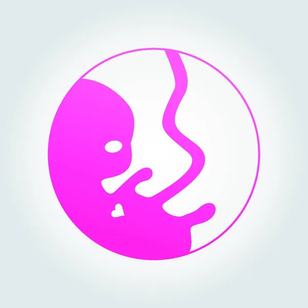 Embrione Umano Disegno Semplice Illustrazione Vettoriale — Vettoriale Stock