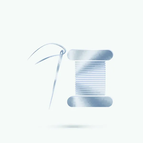 糸と針のスプール カラフルなベクトルイラスト — ストックベクタ