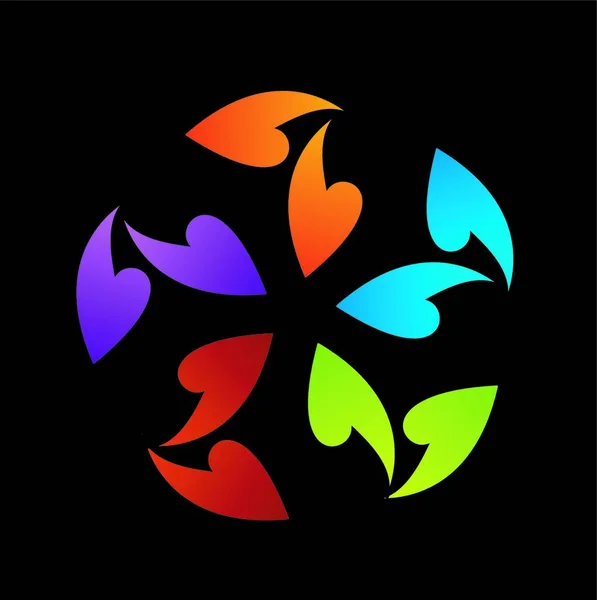 Elemento Diseño Floral Color Arco Iris Logotipo Para Uso Web — Archivo Imágenes Vectoriales