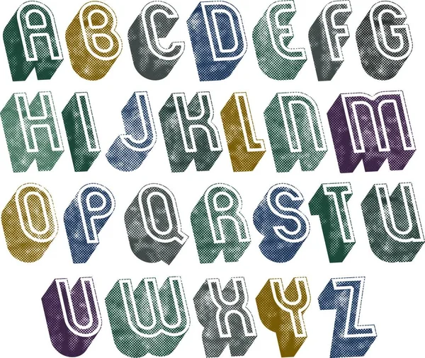 Vet Lettertype Met Halftone Puntjes Textuur — Stockvector