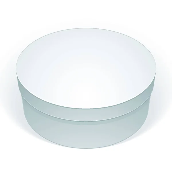 Realista Caja Redonda Blanca Para Productos Ponga Diseño — Archivo Imágenes Vectoriales
