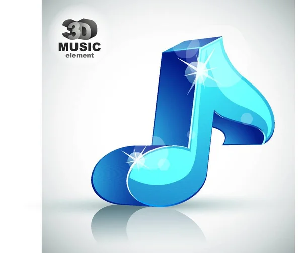 Azul Nota Musical Icono Moderno Aislado — Vector de stock