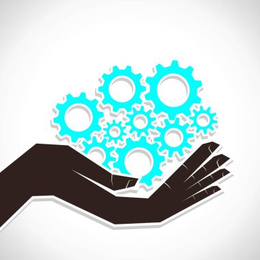 el vektör illüstrasyonunda mavi dişli