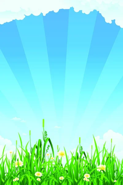 Green Nature Graphic Vector Illustration — 스톡 벡터