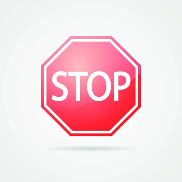 Vector Stop Sign Επίπεδη Εικονίδιο Διανυσματική Απεικόνιση — Διανυσματικό Αρχείο