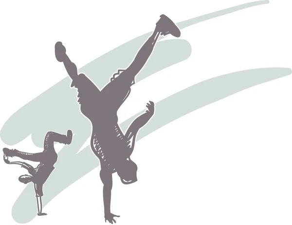 Break Dancer Flat Icon Vector Illustration — Stock Vector