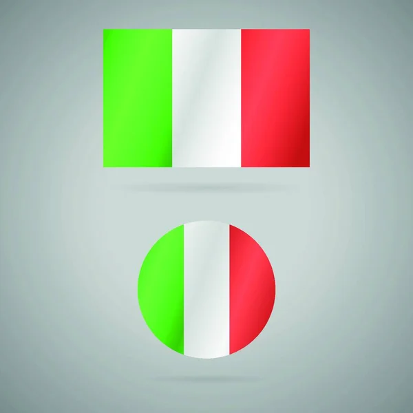 Vlaggen Van Italië Plat Icoon Vectorillustratie — Stockvector
