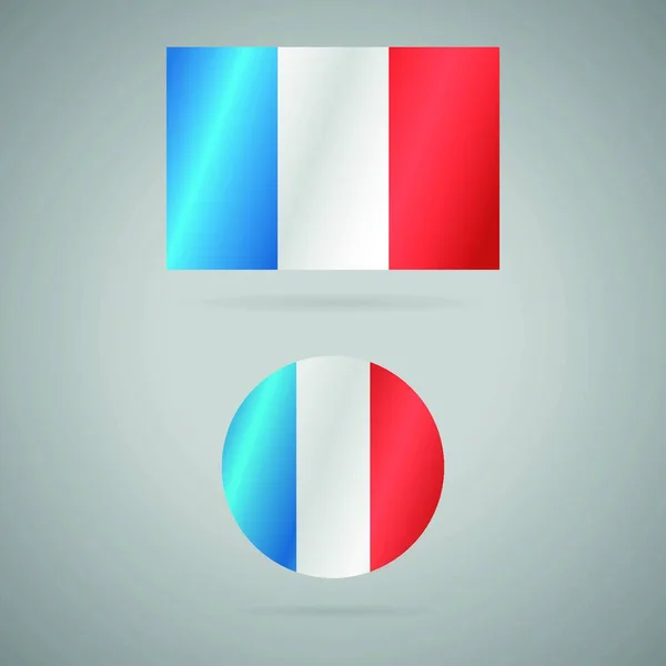 Flagge Von Frankreich Flache Ikone Vektorillustration — Stockvektor