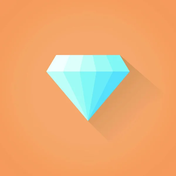 Ícone Símbolo Diamante Ícone Plano Ilustração Vetorial — Vetor de Stock