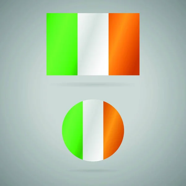 Σημαία Της Ιρλανδίας Επίπεδη Εικονίδιο Διανυσματική Απεικόνιση — Διανυσματικό Αρχείο