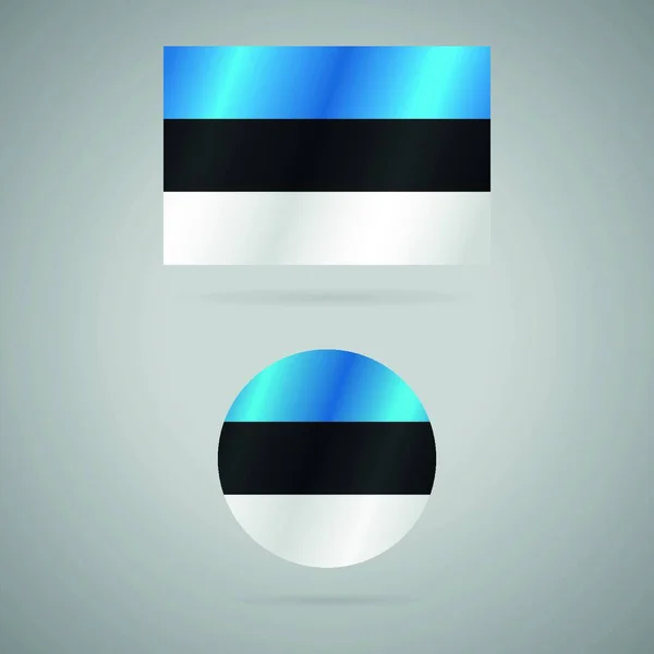 Zászló Észtország Lapos Ikonja Vektor Illusztráció — Stock Vector
