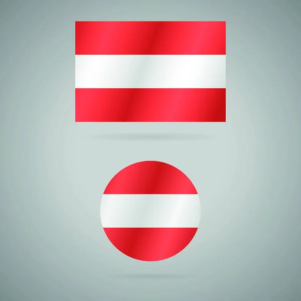 Bandera Austria Icono Plano Ilustración Vectorial — Vector de stock