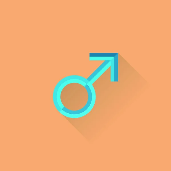Male Symbol Icon Flat Icon Vector Illustration — Stock Vector