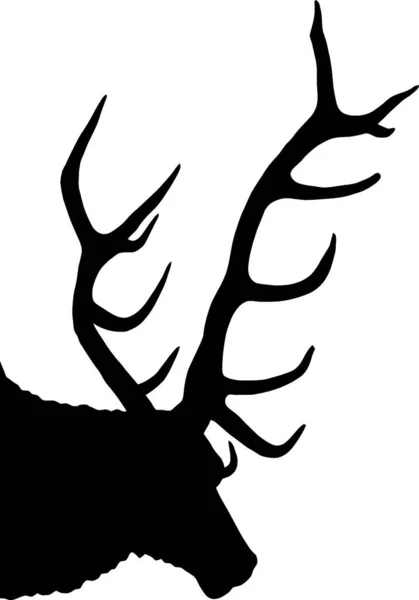 Stag Silhouette Flat Icon Vector Illustration — Stock Vector
