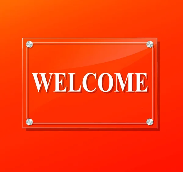 Welcome Sign Flat Icon Vector Illustration — Stock Vector