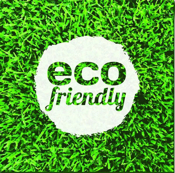 Eco Friendly Banner Icono Plano Vector Ilustración — Vector de stock