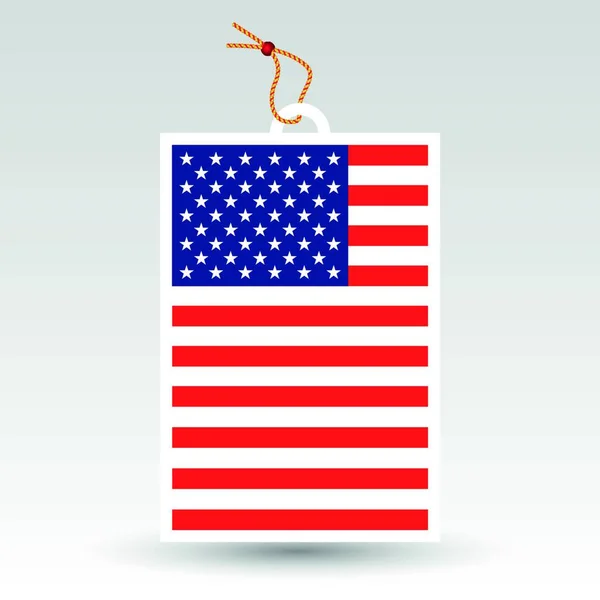 Made Usa Tag Flat Icon Vector Illustration — Stock Vector