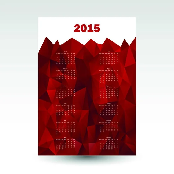 2015 Wall Red Calendar 2015 Flat Icon Vector Illustration — 스톡 벡터