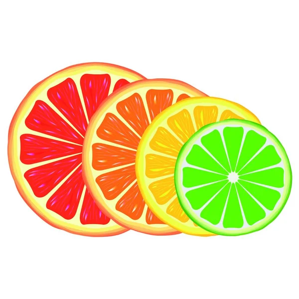 Citrusová Plochá Ikona Vektorová Ilustrace — Stockový vektor