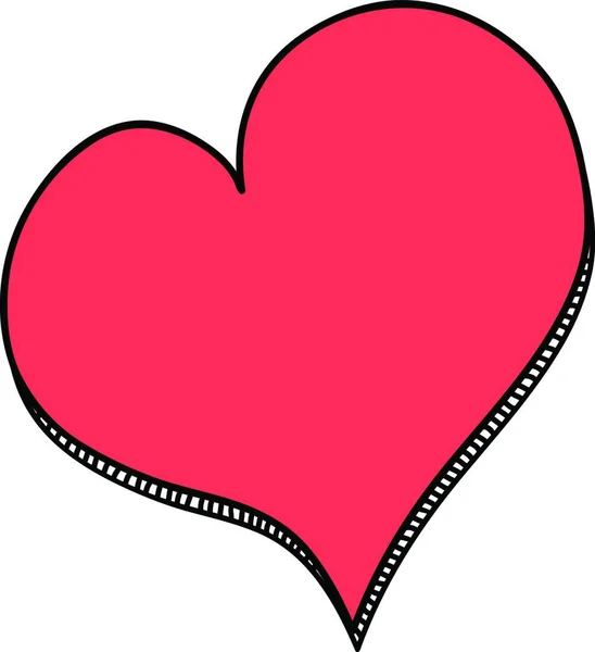 Doodle Κόκκινη Καρδιά Επίπεδη Εικόνα Διανυσματική Απεικόνιση — Διανυσματικό Αρχείο