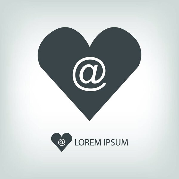 "Символ любовной почты "плоская иконка, векторная иллюстрация 
