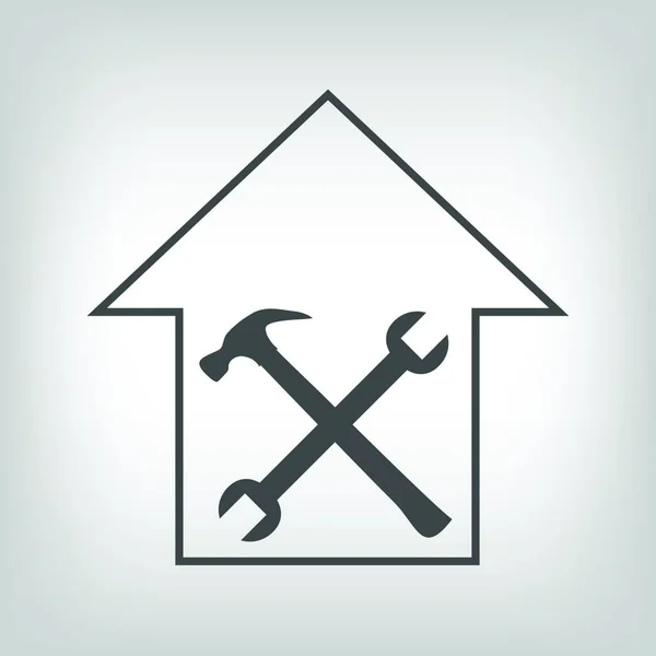 Casa Signo Reparación Icono Plano Vector Ilustración — Vector de stock