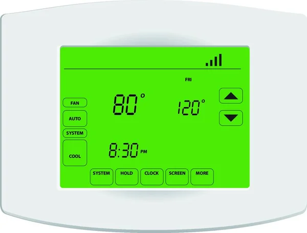 Programmable Digital Thermostat Flat Icon Vector Illustration — Stock Vector