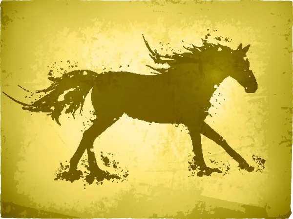 Abstract Vintage Horse Plat Icoon Vectorillustratie — Stockvector