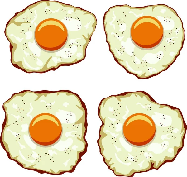 Vector Conjunto Deliciosos Huevos Fritos Para Desayuno — Vector de stock