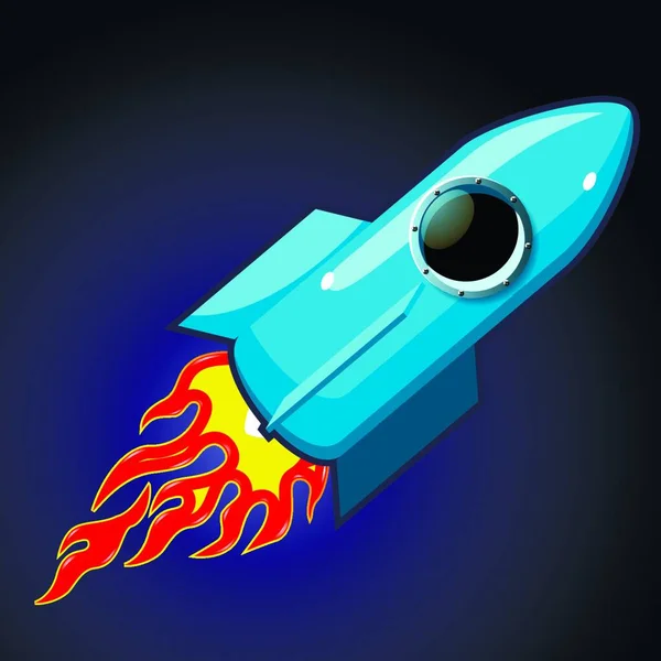 Raket Web Eenvoudige Pictogram Illustratie — Stockvector