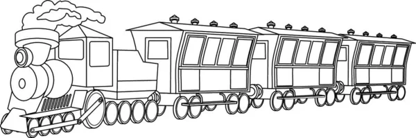 Locomotief Vintage Stijl Grafische Vector Illustratie — Stockvector