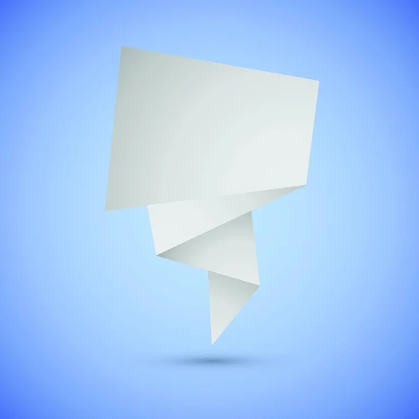 青の背景に抽象的な折り紙スピーチの背景 — ストックベクタ