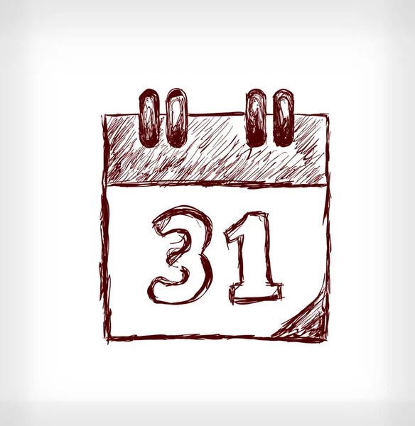 Calendario Scrivania Semplice Illustrazione Vettoriale — Vettoriale Stock
