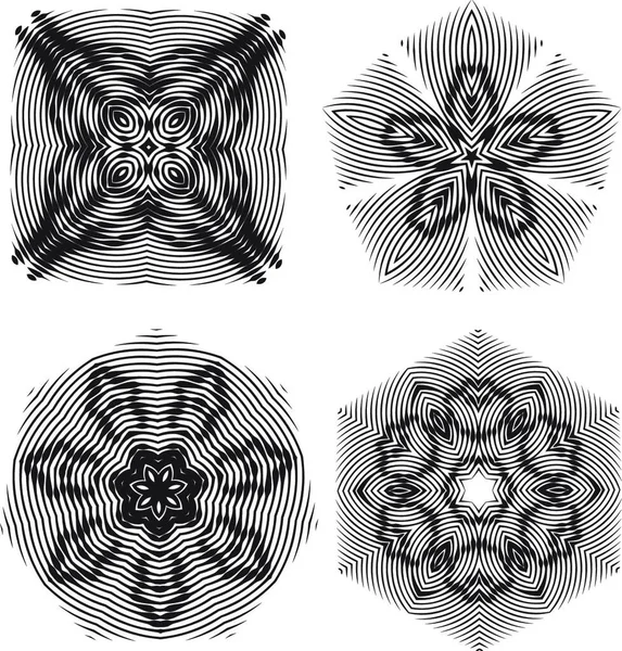 Schöne Musterblumen Elemente Grafische Vektorillustration — Stockvektor