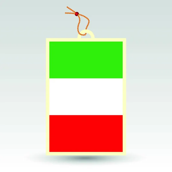 Itália Bandeira Tag Vetor Ilustração —  Vetores de Stock