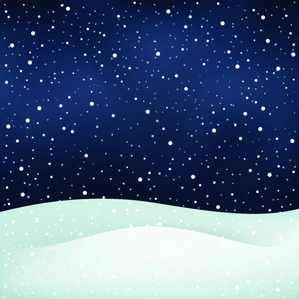 Schneefall Nacht Hintergrund Vektor Illustration — Stockvektor