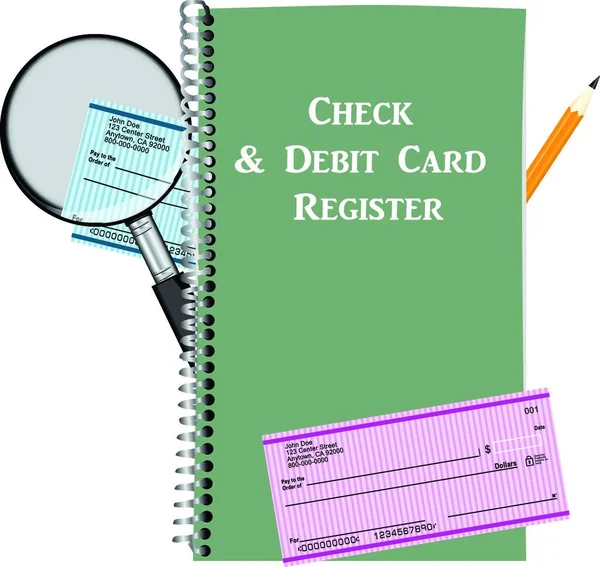 Check Debit Card Register — Stock Vector