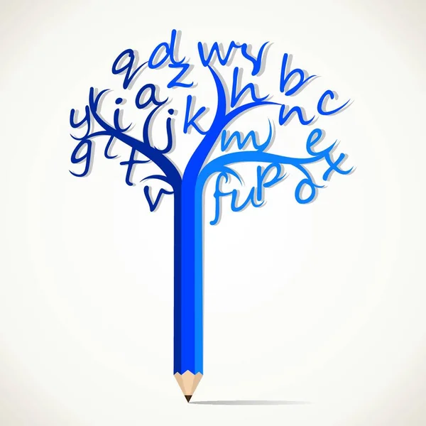 Alfabetisk Träd Vektor Illustration — Stock vektor