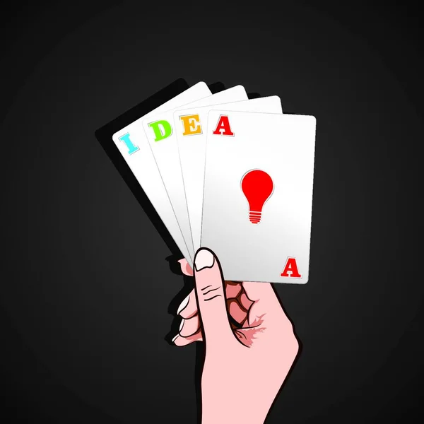 Jogo Cartas Mão Com Conceito Ideia — Vetor de Stock
