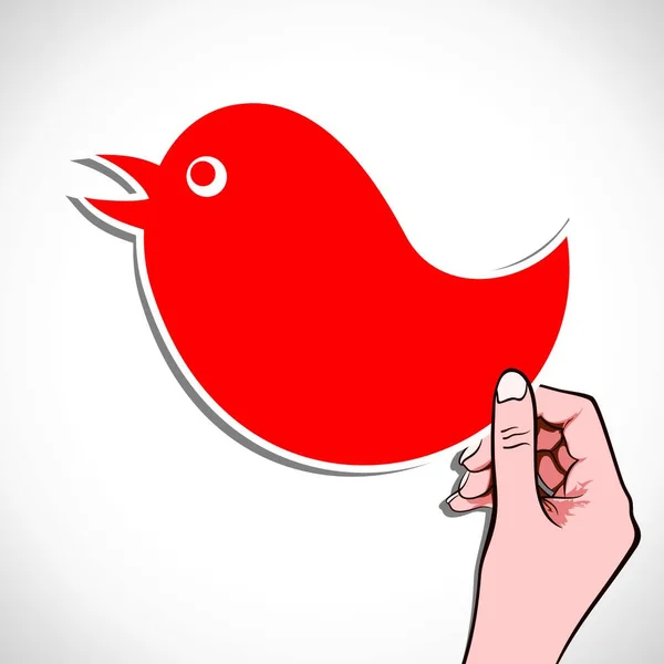 Vektorová Ilustrace Štítku Červeného Ptáka — Stockový vektor