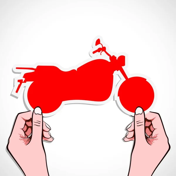Roter Fahrrad Aufkleber Der Hand Vektor Illustration — Stockvektor